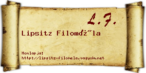 Lipsitz Filoméla névjegykártya